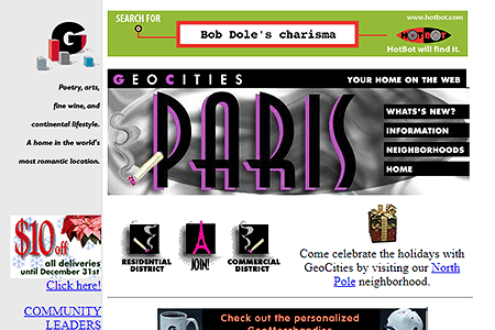 GeoCities Paris Neighborhood website in 1996