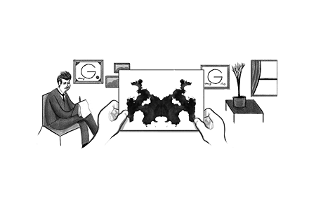 Google Doodle – Hermann Rorschach's 129th Birthday November 8, 2013