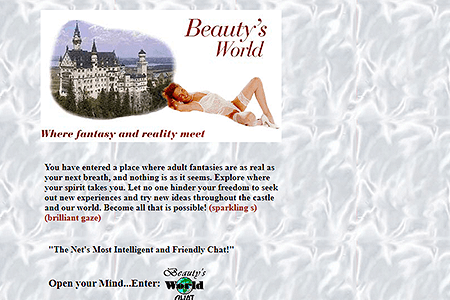 Beauty's World website in 1998