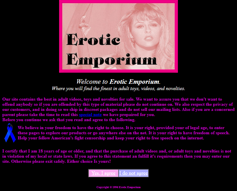 Erotic Emporium in 1996