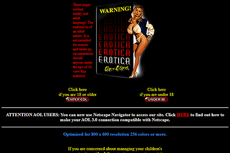 Erotica On-Line website in 1996