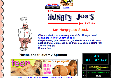 Sex Hungry Joe's website in 1998