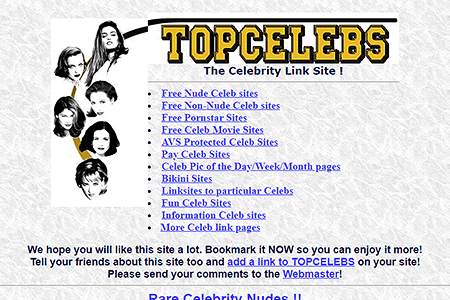 Topcelebs website in 1998