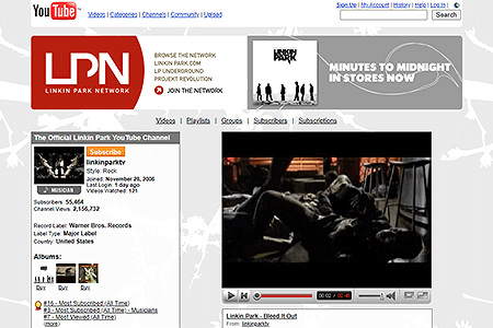 Linkin Park YouTube Channel in 2007