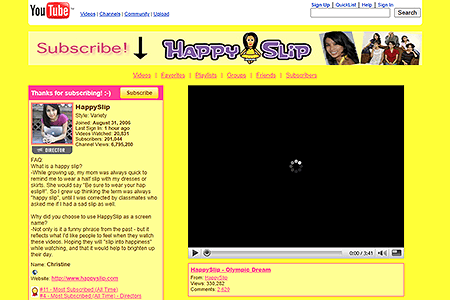 HappySlip YouTube Channel in 2008
