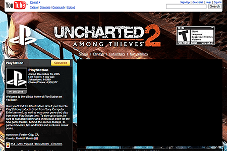 PlayStation YouTube Channel in 2008