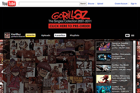 Gorillaz YouTube Channel in 2011