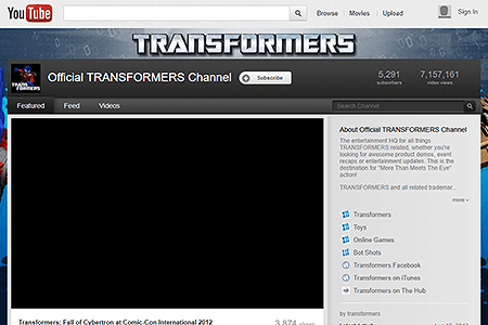 Transformers YouTube Channel in 2012