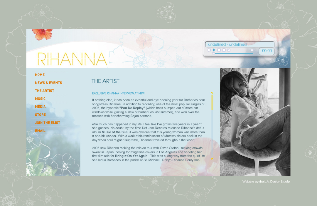 Rihanna in 2006 Web Design Museum