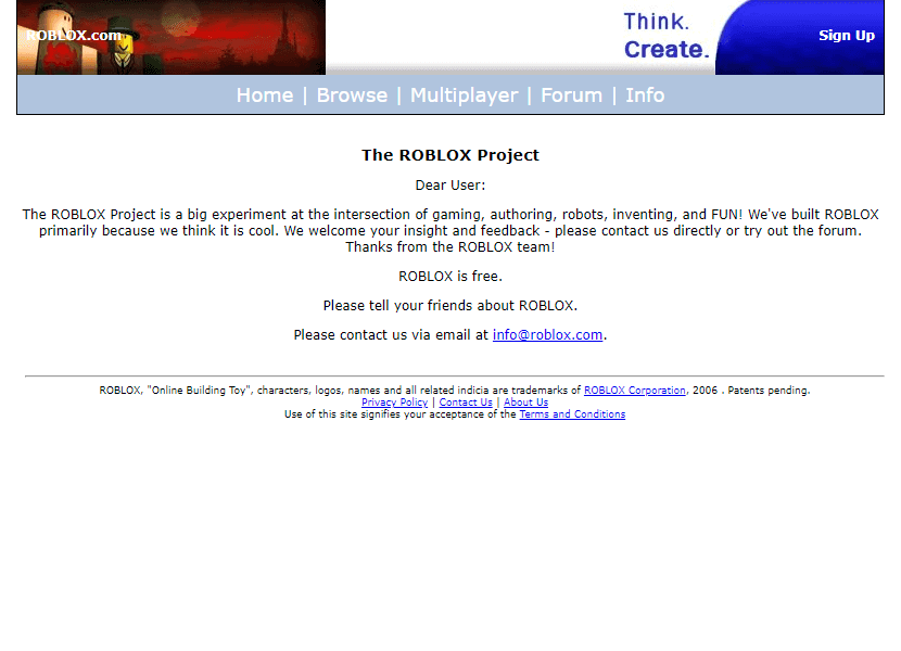 Itsdavid on X: Rest in peace default roblox website display 2006