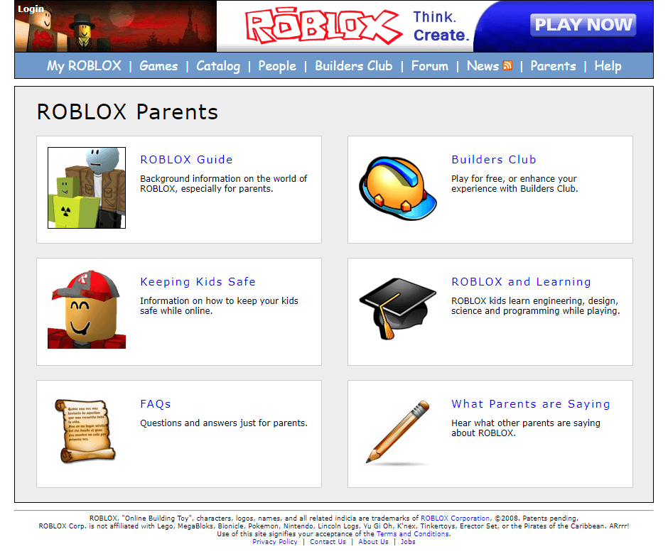 Roblox in 2015 - Web Design Museum