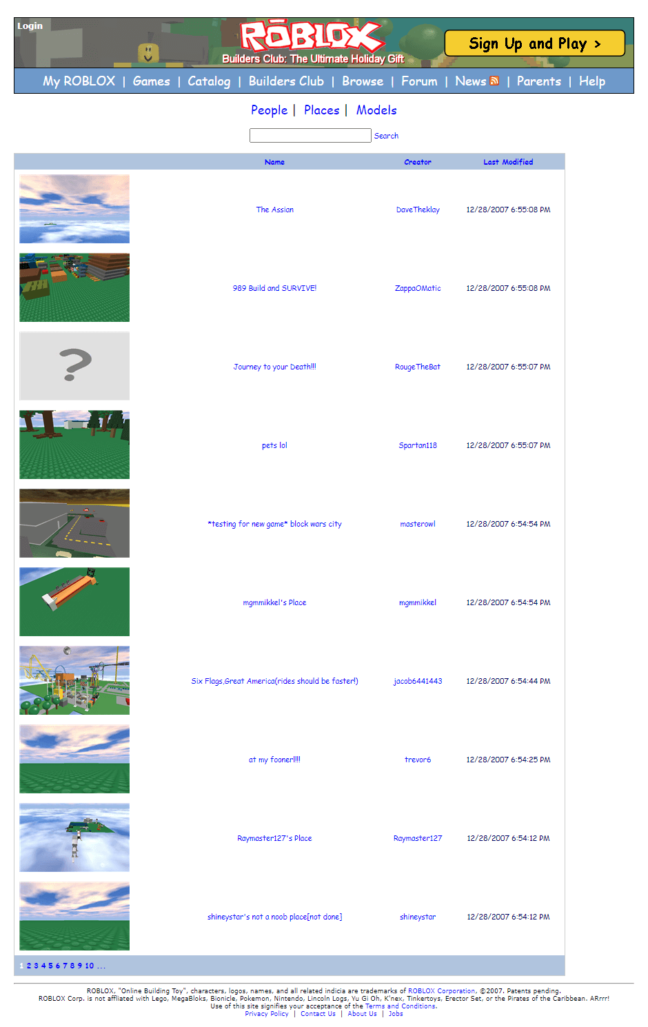 A picture of the ROBLOX website that I took on August 1st, 2007. : r/roblox