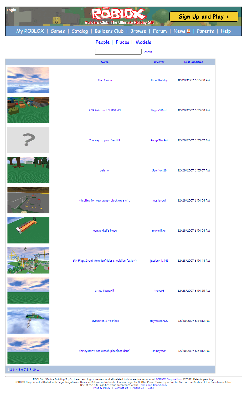 Roblox in 2006 - Web Design Museum