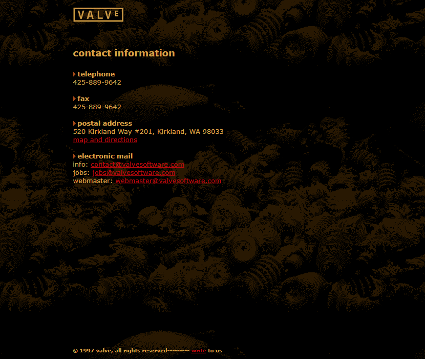 Valve Software in 1998 Web Design Museum