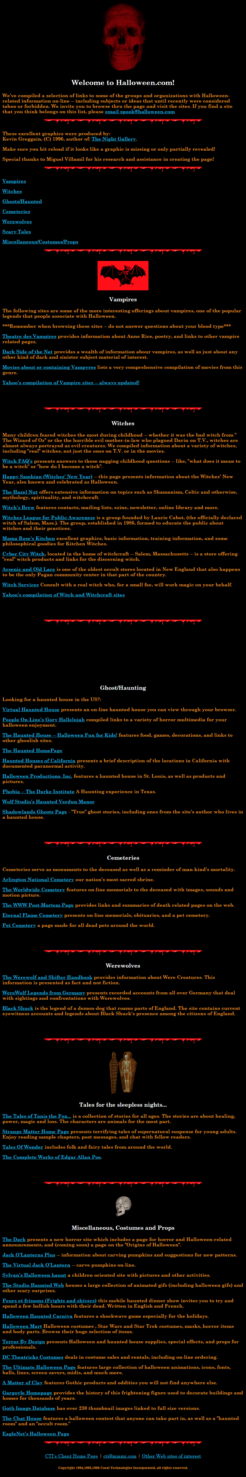 Halloween on the Web in 1996