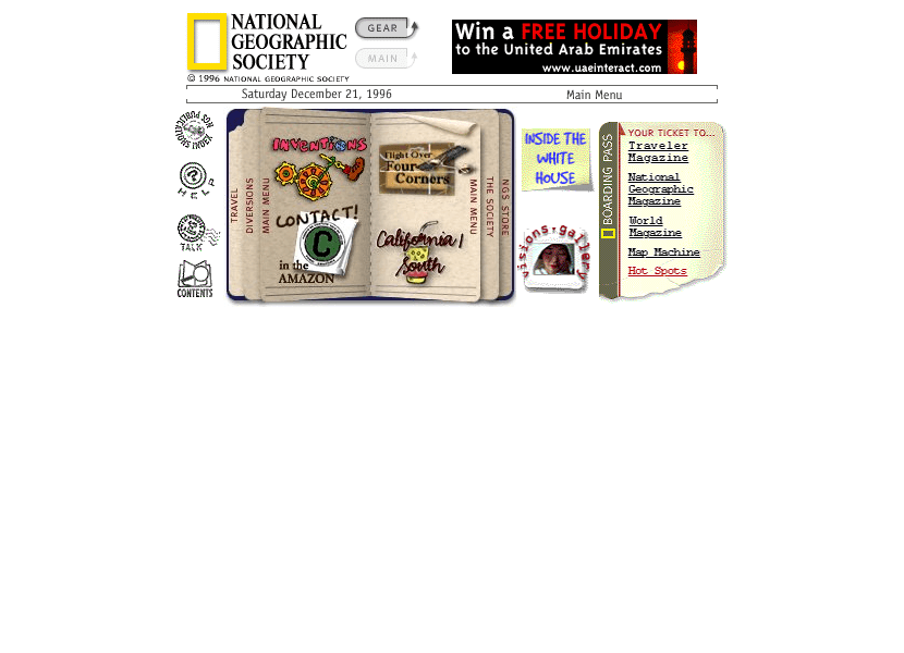 National Geographic website in 1996