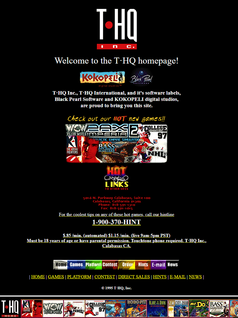 THQ website in 1996