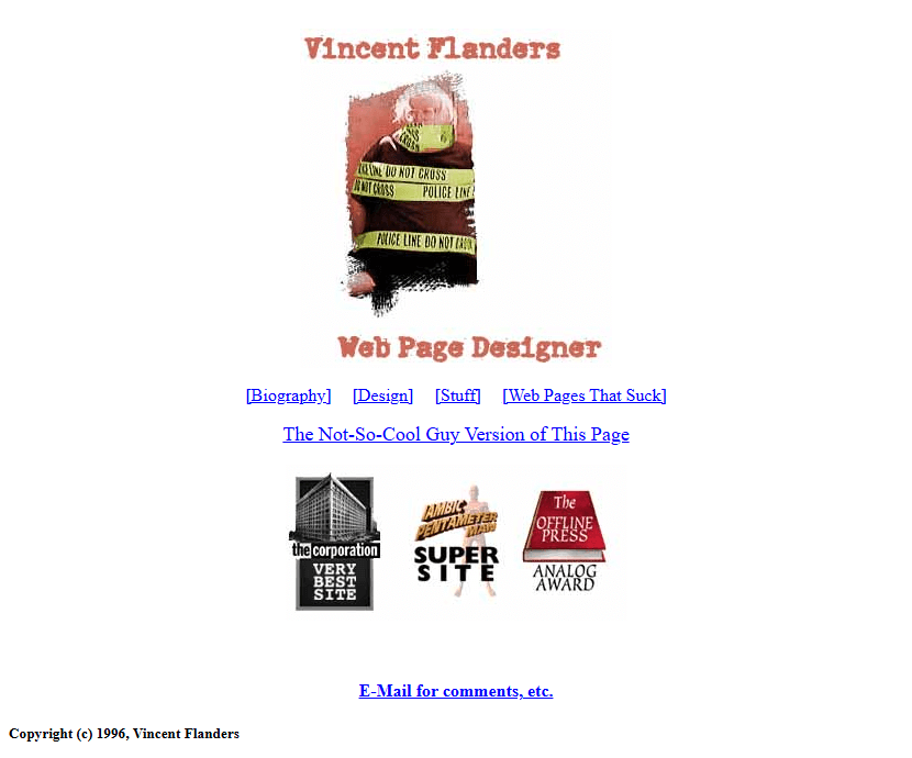 Vincent Flanders website in 1996