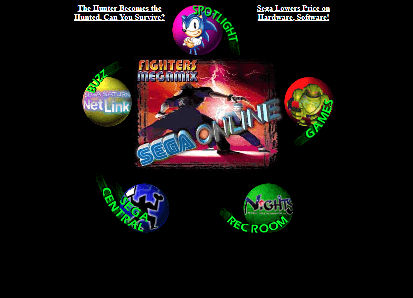 SEGA website in 1997