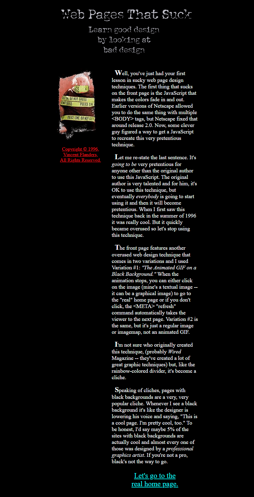 Web Pages That Suck website in 1997