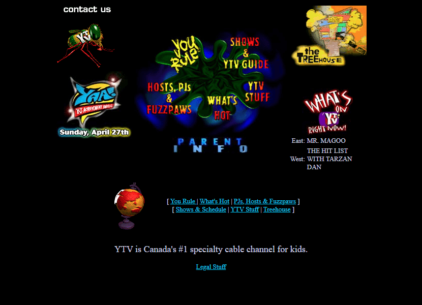 YTV website in 1997