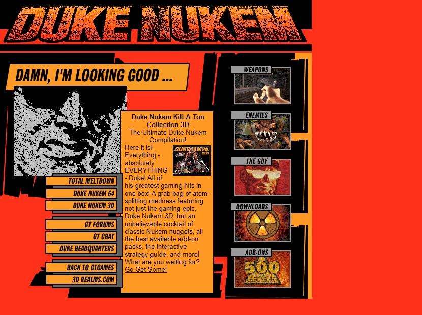 Duke Nukem website in 1998