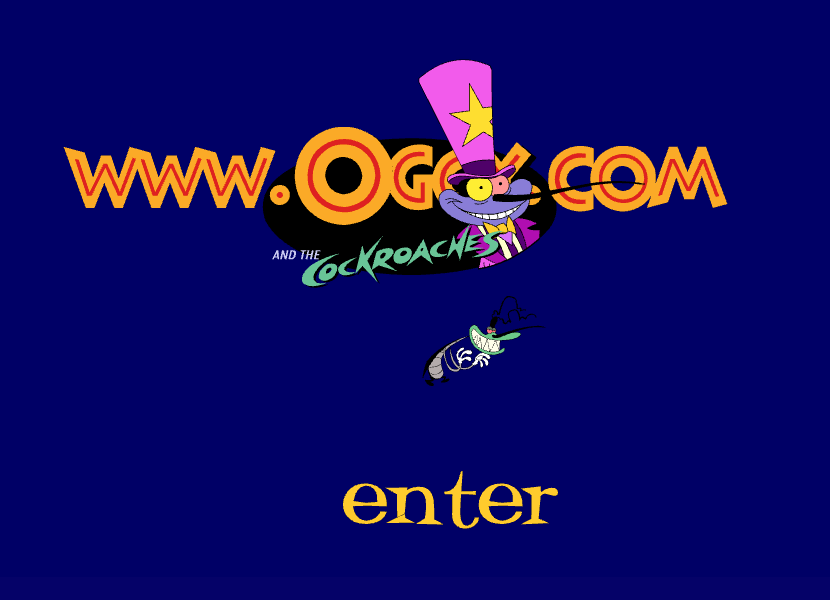 Oggy and the Cockroaches flash website in 1999