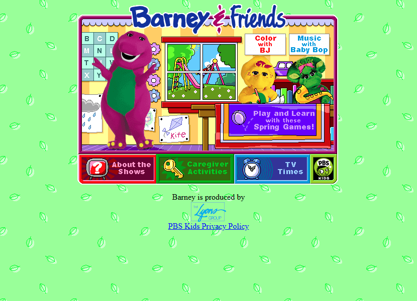 Barney's Friends website in 2000