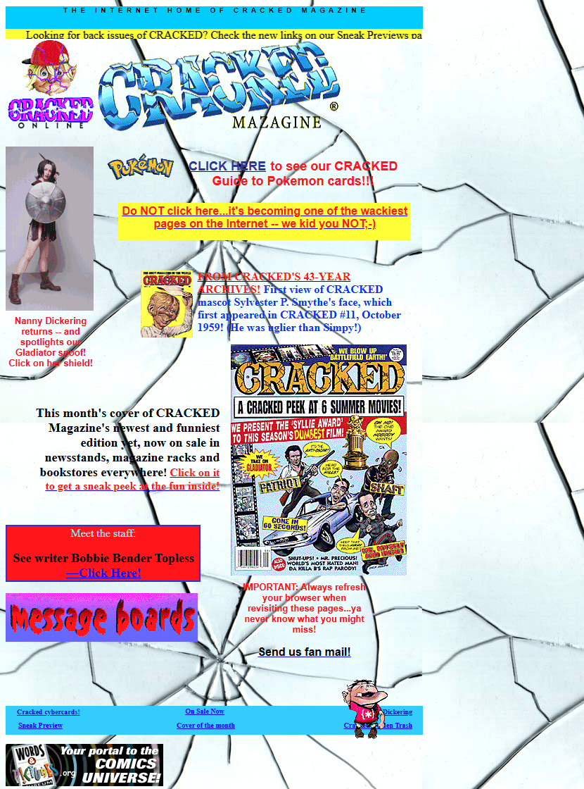 Cracked.com website in 2000