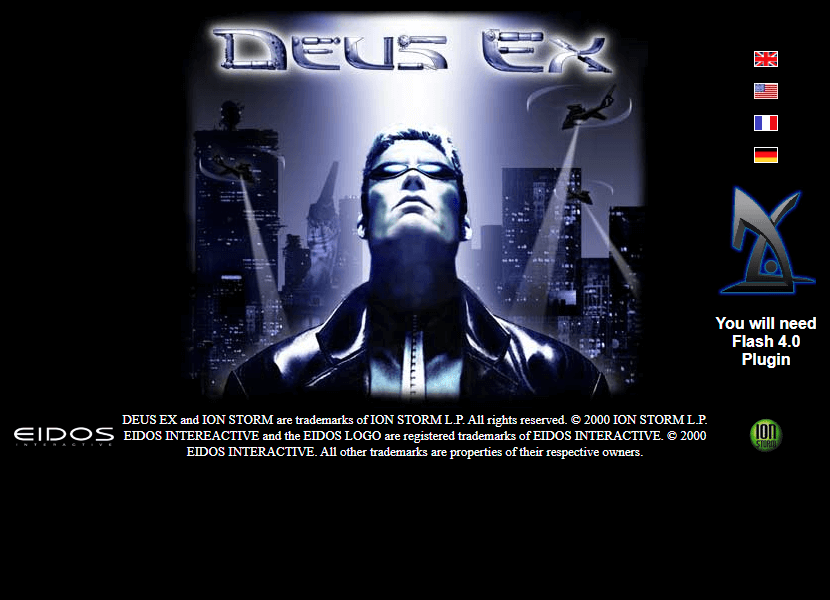 Deus Ex website in 2000