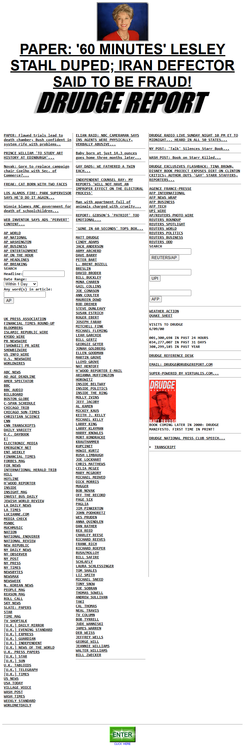 Drudge Report website in 2000
