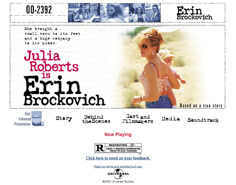 Erin Brockovich website in 2000
