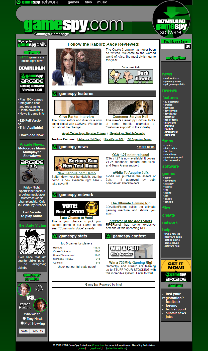 GameSpy website in 2000