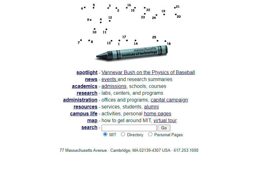 MIT website in 2000