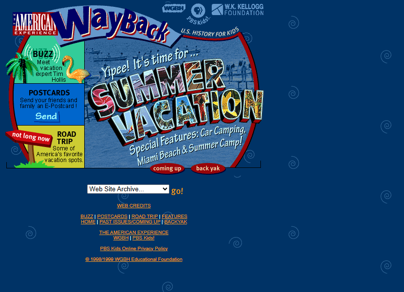 The American Experience WayBack website in 2000