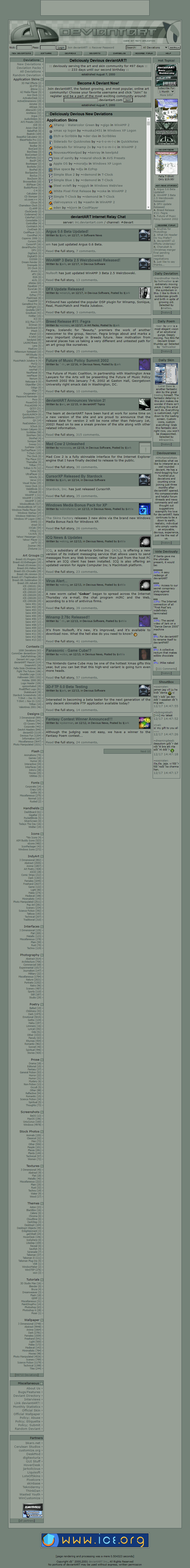 DeviantArt website in 2001