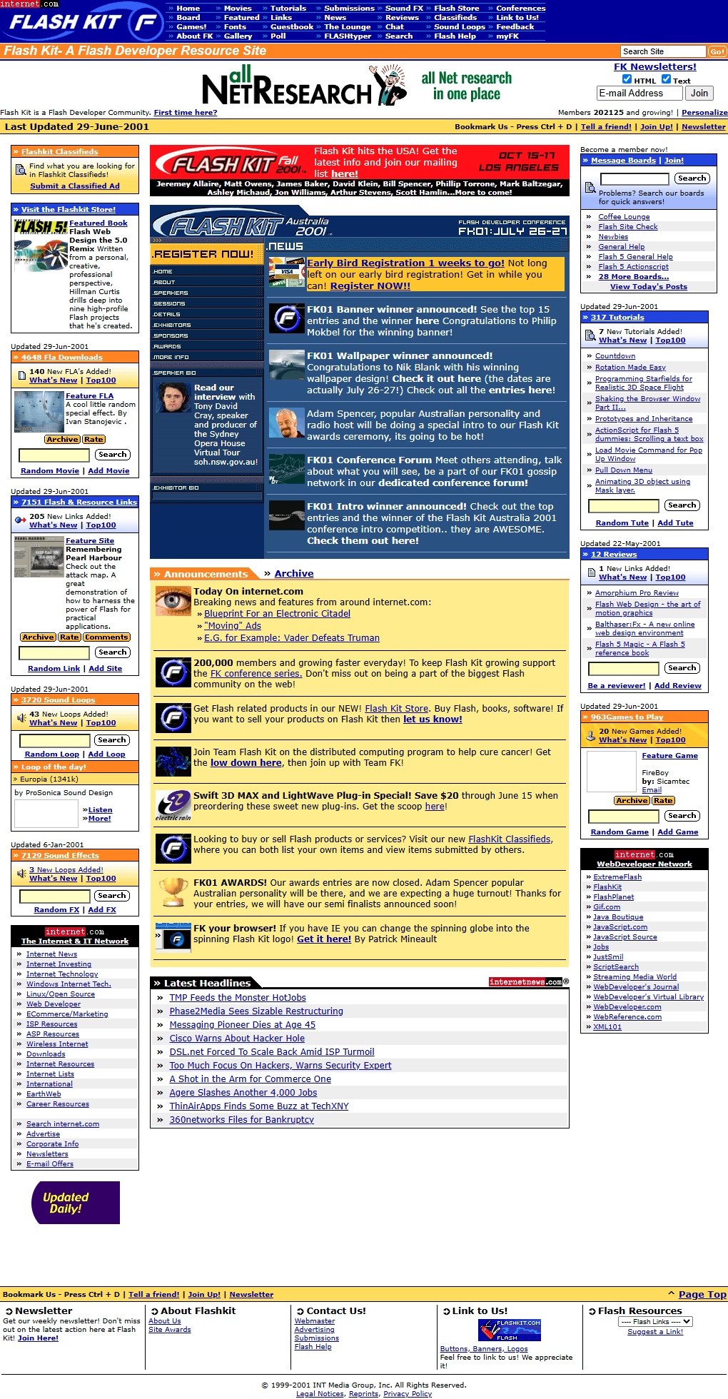 Flash Kit website in 2001