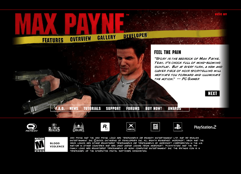 Max Payne flash website in 2001