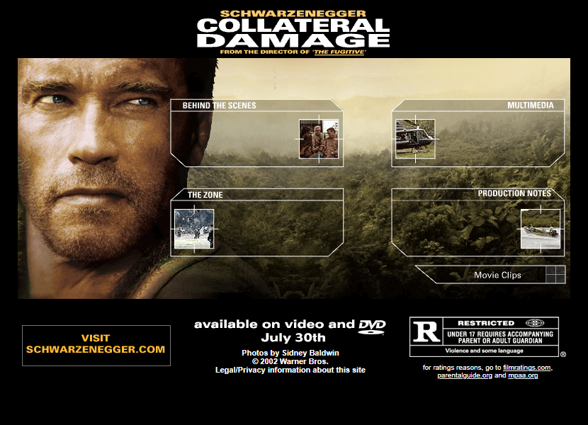 Collateral Damage flash website in 2002
