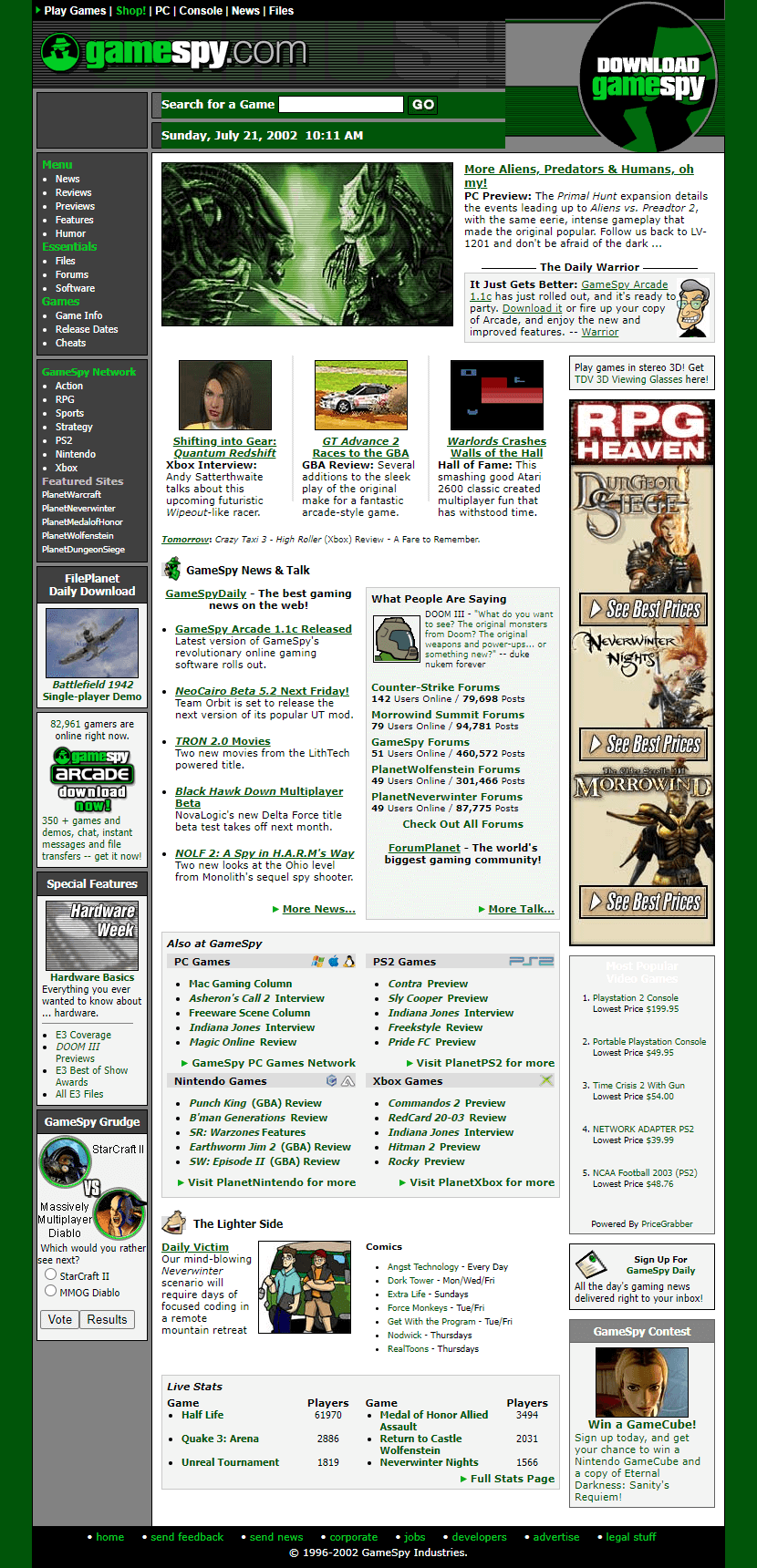 GameSpy website in 2002