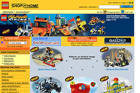 LEGO Shop at Home website in 2002