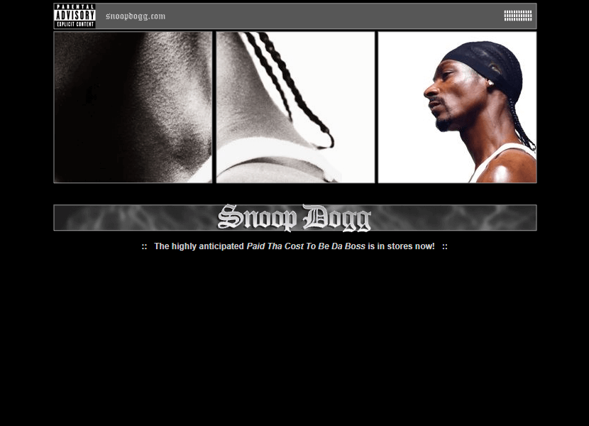 Snoop Dogg flash website in 2002