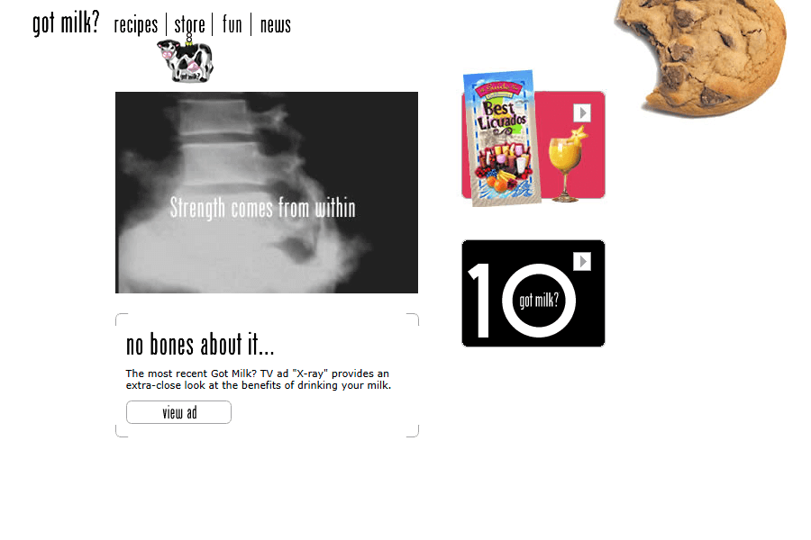 Got Milk? website in 2003