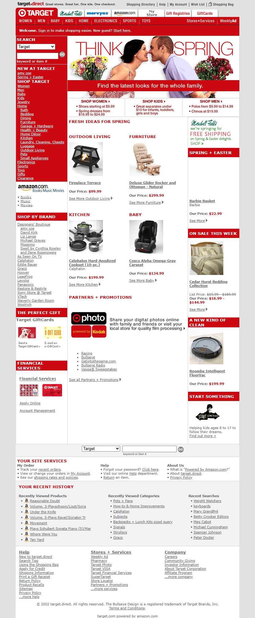 Target website in 2003