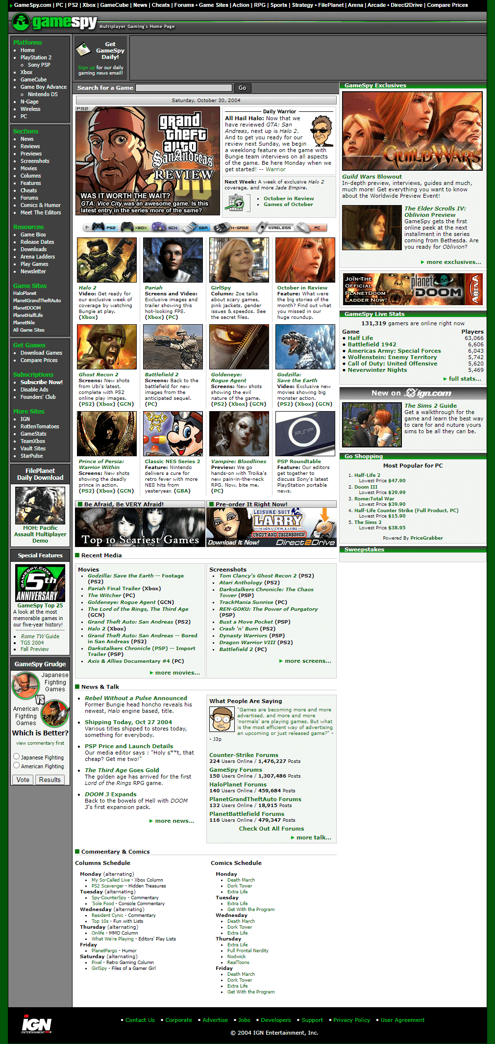 GameSpy website in 2004