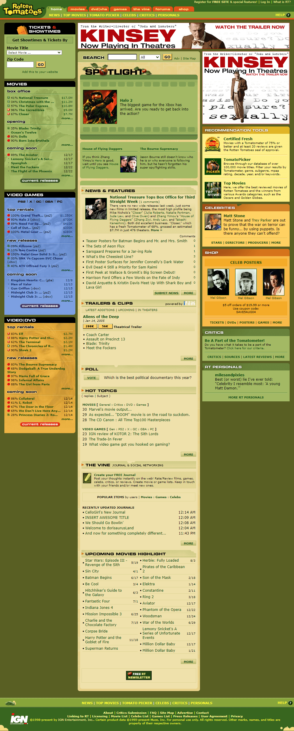 Rotten Tomatoes website in 2004