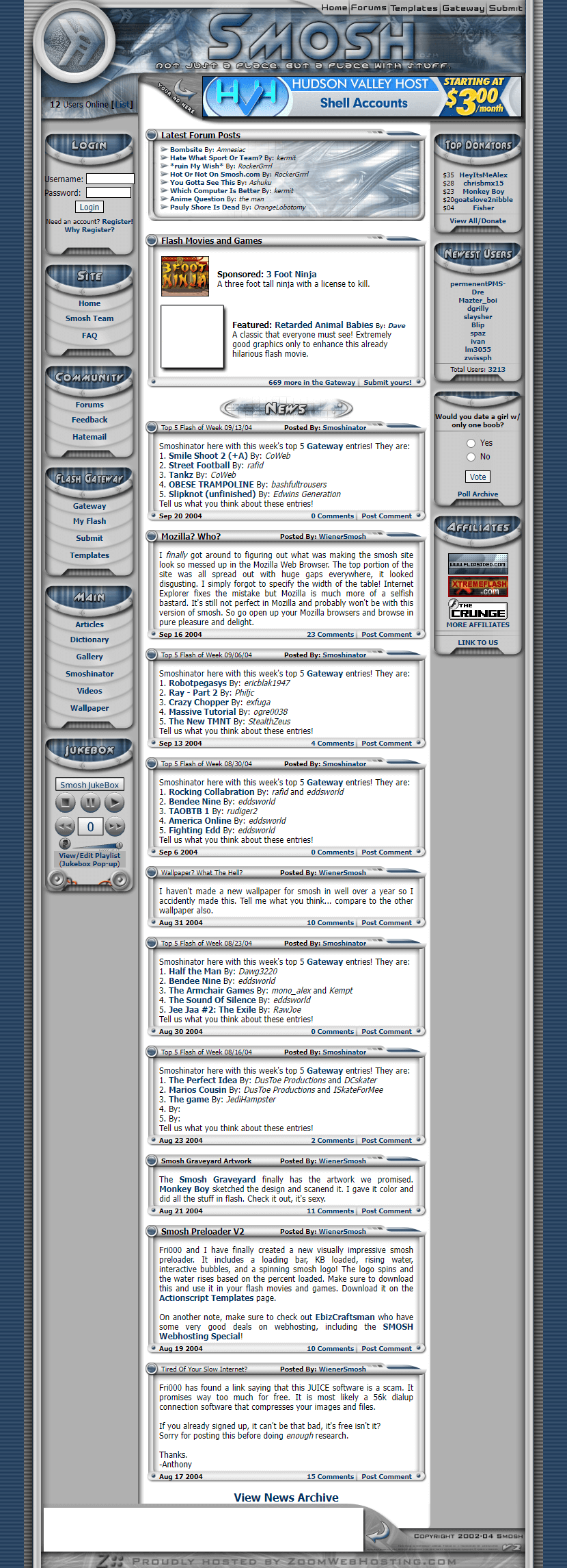 Smosh website in 2004