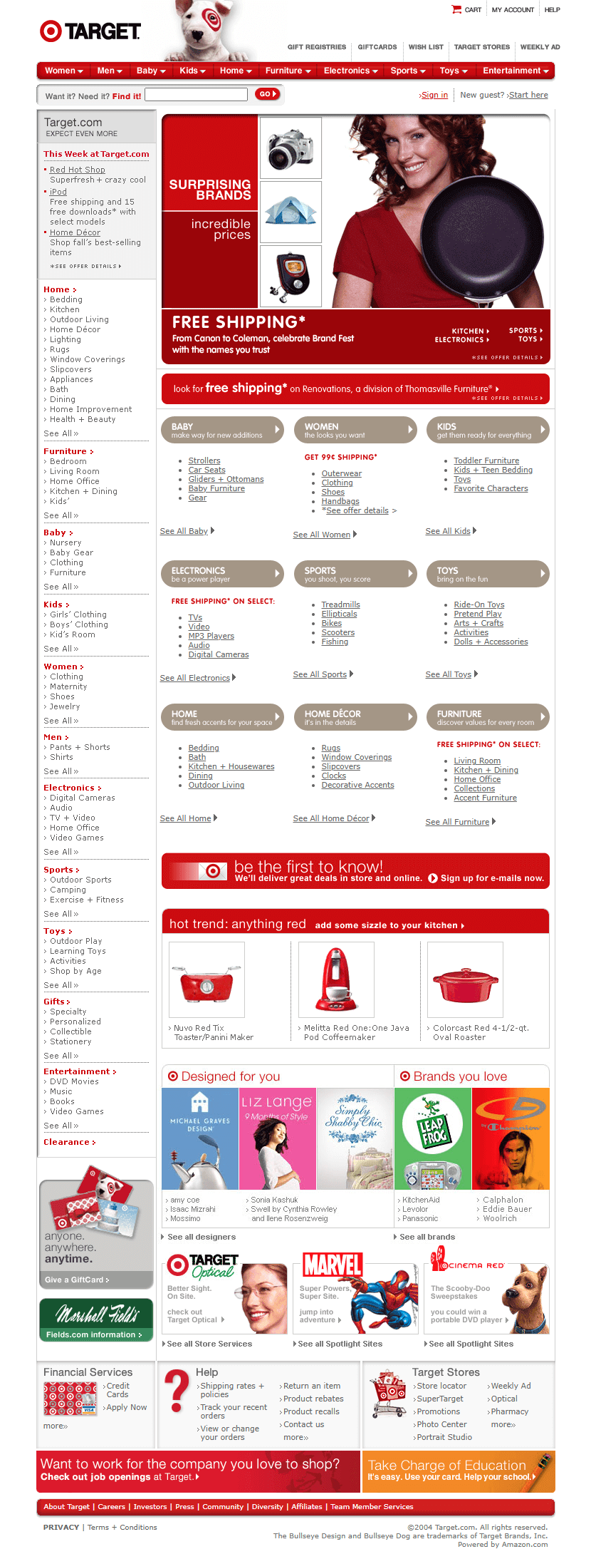 Target website in 2004