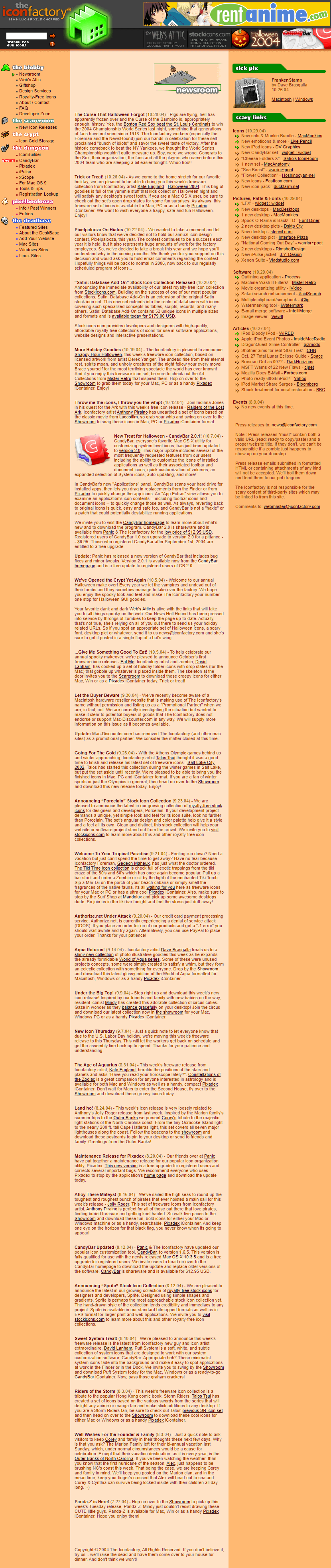 The Iconfactory website in 2004