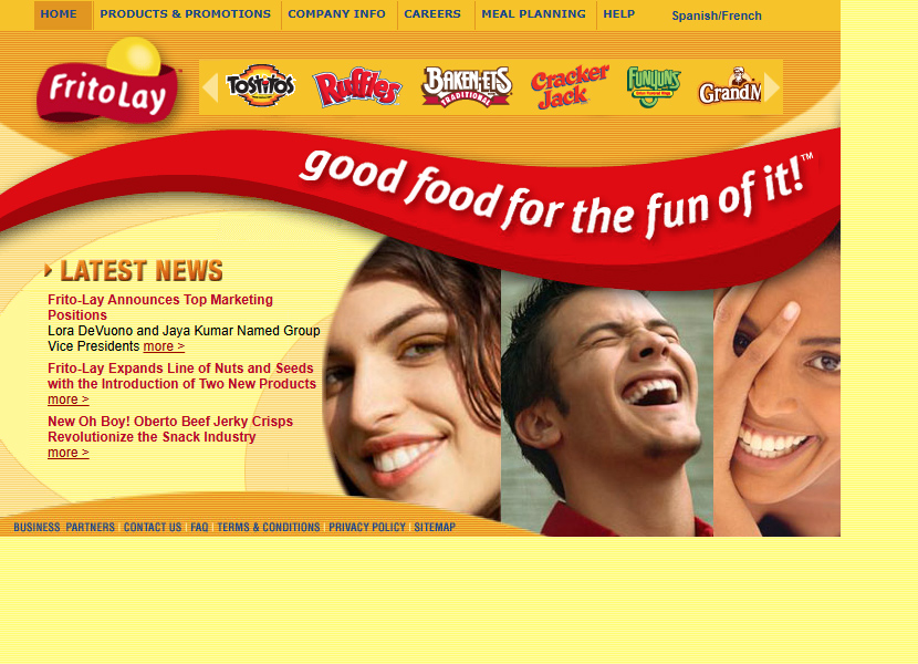 Frito-Lay website in 2005